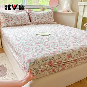 Yalu Простыня на резинке 180х200 см, 100% хлопок, Elena