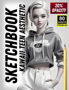 Sketchbook: Kawaii Teen Aesthetic - Fashion-Inspired Drawing Practice for Artists (80 Sheets, 20% Opacity): Trace, Practice, and Refine Stylish Teen ... Looks in a Soft Shaded Manga-Inspired Style (Independently published)