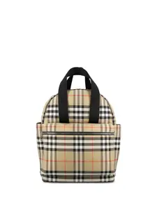 Рюкзак в клетку Burberry Kids, бежевый