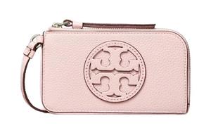 TORY BURCH Женский розовый визитник из личиевой зернистой кожи