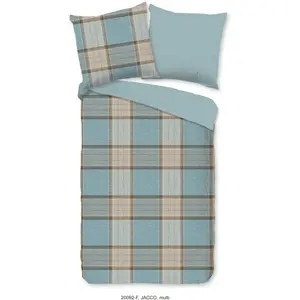 Доброе утро двустороннее постельное белье «Jaccos», бобер, 135х200, зима, теплое, молния, двусторонний вид, клетка Good Morning, цвет Multi