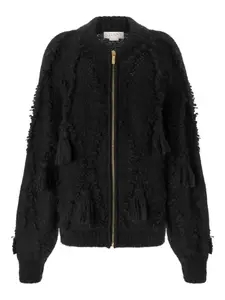 Кардиган на молнии с кисточками Genny, черный