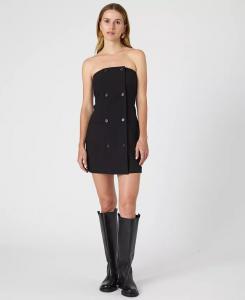 Женское мини-платье Azra без бретелек из твила French Connection, черный