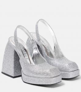 Туфли-лодочки Bulla Jill на платформе с блестками Nodaleto, Silver Glitter