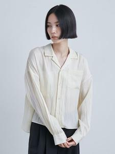 Компактная рубашка с открытым воротником Miesrohe, цвет Crm[004]