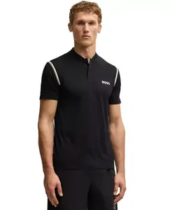 Мужская поло Active Slim-Fit с контролем влажности Hugo Boss, черный