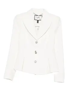 Однобортный пиджак с кристаллами NISSA, белый