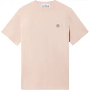 Футболка с логотипом на груди STONE ISLAND, antique розовый