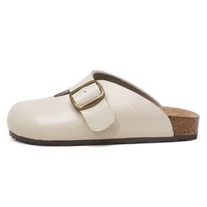 Женские сандалии с закрытым носком из ПВХ и поливинилхлорида, устойчивые к истиранию OULISASI, Ecru