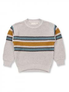 Sense Organics Свитер "Делия" кремового, горчичного и зеленого цвета