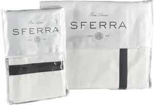 Охлаждающее, мягкое и дышащее постельное белье, комплект из 4 простыней размера "Queen-Size", белый / Древесный уголь Sferra, белый/угольный