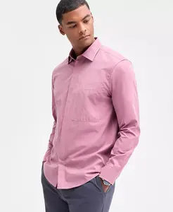 Мужская рубашка с длинным рукавом и одной накладной карман Alfani, розовый