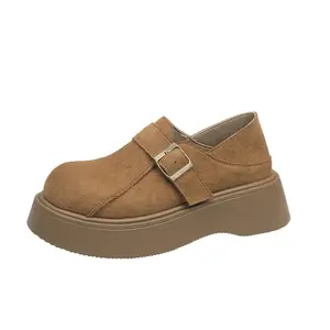 Женские легкие нескользящие низкие кеды на платформе casual SUPEREDGE, коричневый