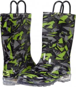 Детские водонепроницаемые светящиеся резиновые сапоги Western Chief с ручками для удобного надевания и снятия для мальчиков и девочек, мультиколор