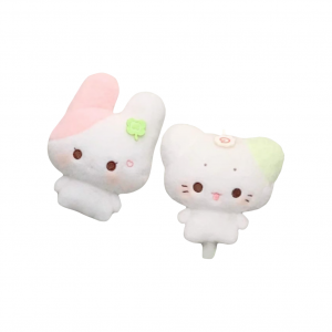Плюшевый кулон в виде кролика, рыбки и кошки Lucky Rabbit Fish Cat Dolls высотой 10 см 77 SEVEN DREAM, lucky bunny+fish cake kitten