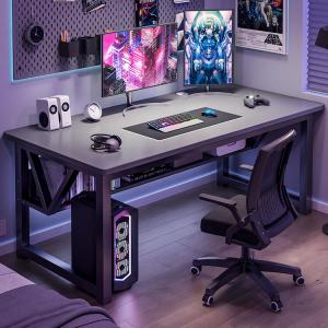 Компьютерный стол 140x60 см Zhenyanxuan с креслом, черная рама + Space Gray