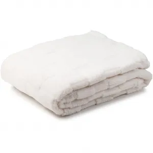 Плед для дома FRANKA Jacquarddecke в современном дизайне, из 100% полиэстерового микроволокна, с обработанными краями по всему периметру Gözze, белый