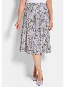 GOLDNER Трикотажная юбка, юбка с принтом «пейсли» сиреневого/зеленого цвета