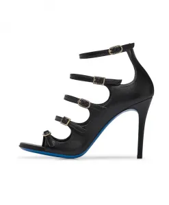 Черные сандалии из черной кожи наппа с ремешками. Loriblu, черный