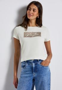 Футболка Street One Print T-shirt, Weiß/Off-White