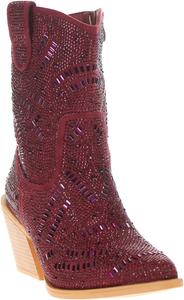 Женские ботинки Vaccari Sadie из премиальной искусственной замши с блестками, Maroon