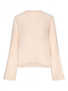 Расклешенный трикотажный джемпер AXEL LDS в рубчик Loulou De Saison, розовый