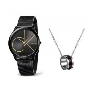 Calvin Klein Классические мужские часы Simple Collection с кварцевым механизмом и черным циферблатом