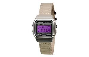 CASIO Мужские часы Retrofit Series с кварцевым механизмом и нейлоновым ремешком, черный циферблат