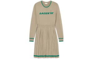 LACOSTE Женское платье с длинными рукавами цвета хаки