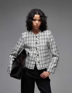 Укороченный блейзер букле с пуговицами ASOS DESIGN