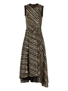 Платье асимметричного кроя с пайетками Giambattista Valli, черный