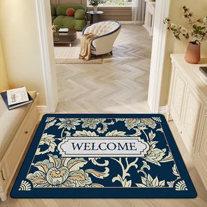 Dajiang Ковер 100х160 см для входной двери, скандинавский цветочный узор, легко чистить и ухаживать, Latazhuangyuan