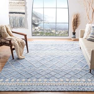 Ковер ручной работы из премиальной шерсти SAFAVIEH, 244 x 305 см, Glamour Collection Blue/Ivory GLM634M