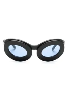 Солнцезащитные очки Tyler в овальной оправе Henrik Vibskov, черный