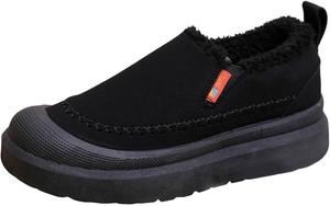 Зимние хлопковые ботинки IWIHMIV для женщин с теплой подкладкой, для прогулок на улице, ботильоны до щиколотки, нескользящие повседневные прогулочные туфли, Black