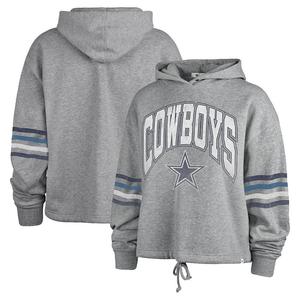 Женский серый пуловер с капюшоном Dallas Cowboys Upland Bennett '47, цвет Cow Grey