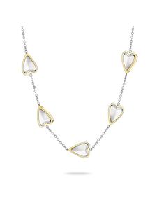 LIEBESKIND BERLIN Колье в виде металлического сердца, двухцветное, серебро/золото