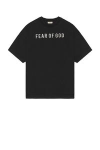 Серая футболка с короткими рукавами и логотипом Fear Of God, черный