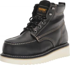 Мужские рабочие ботинки Wolverine Moc-Toe с стальным носком и защитой EH, 6 дюймов, черный