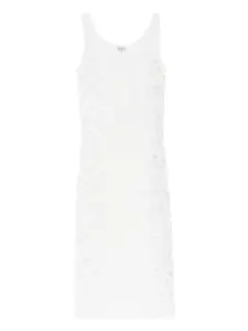 Платье с цветочной аппликацией Alaïa, белый