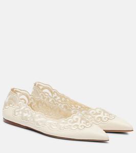 Кожаные балетки Ziva с вышивкой Gabriela Hearst, слоновая кость