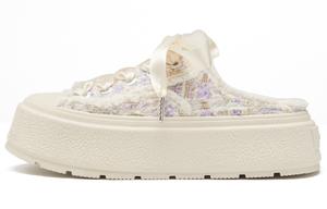 HERLOOK Женские тапочки с резиновой подошвой и закрытым носком "Dream Purple Floral", цвет Dream Purple Floral