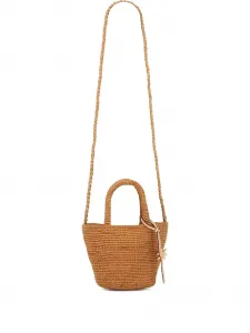 Сумка-тоут из рафии Manebi, коричневый