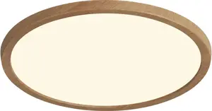 Светодиодный потолочный светильник Nordlux "Oja 29 IP20 2700K Step-Dim", 1 лампочка, светодиодный модуль накаливания | Светодиод прочно интегрирован Ø 29,4 см, Высота: 2,3 см, цвет Holzfolie