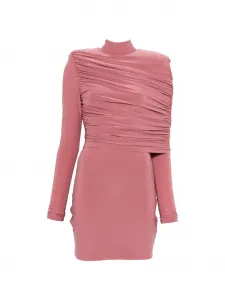 Платье мини с драпировкой Mitiliane Couture, розовый