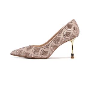 Женские туфли на тонком каблуке, цвет шампанского и золота ST&SAT, Champagne Gold