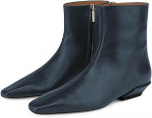 Женские стильные ботильоны Tang'scuisins с квадратным носком, боковой молнией, низким каблуком, базовый стиль, модные короткие зимние и осенние ботинки, размеры 4-16 US, Blue