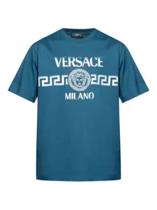 Футболка с принтом Medusa Versace, синий