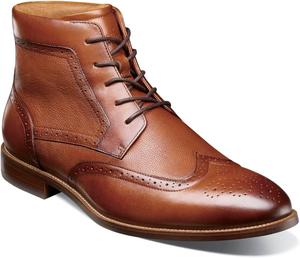 Мужские ботинки Florsheim Rucci с крыльчатым узором и шнуровкой, Cognac