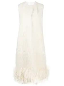 Пальто из овчины без рукавов Prada, белый